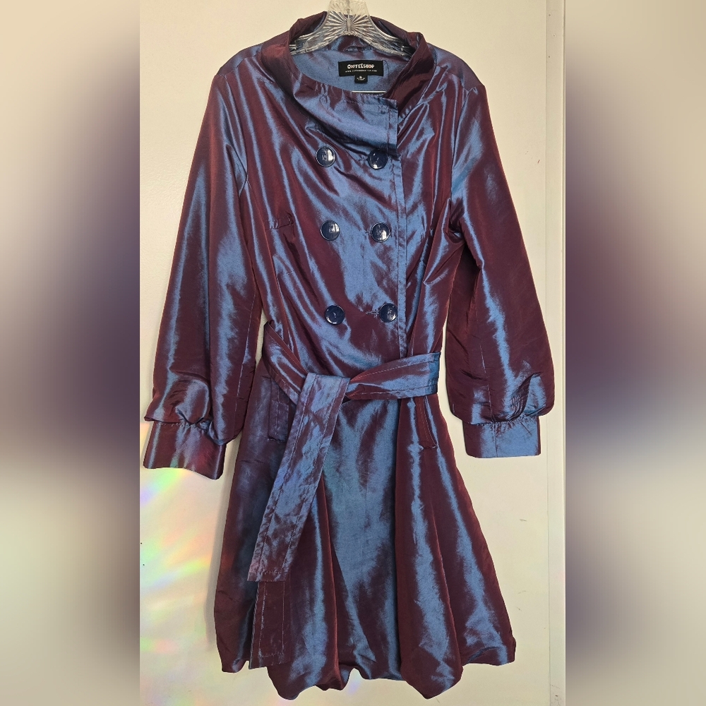 Y2k Vintage Iridescent Purple Bubble Rain Coat
